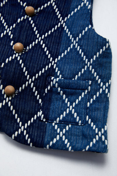 <tc>Kid's Vest - Diamond Sashiko</tc>