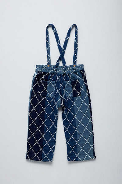 <tc>Kid'sS Suspender Pants - Diamond Sashiko</tc>