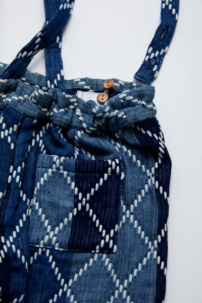 <tc>Kid'sS Suspender Pants - Diamond Sashiko</tc>