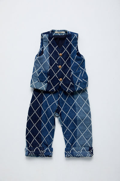 <tc>Kid's Vest - Diamond Sashiko</tc>
